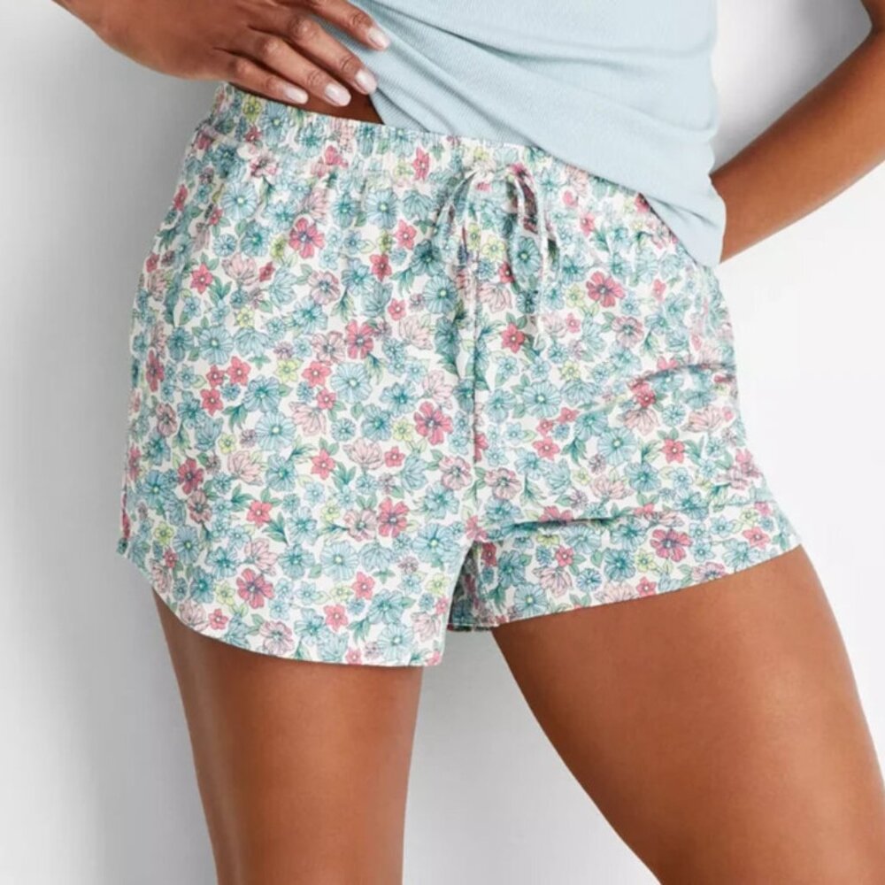 #73. State of Day Women's Printed Pajama Sleep Shorts Summer Floral